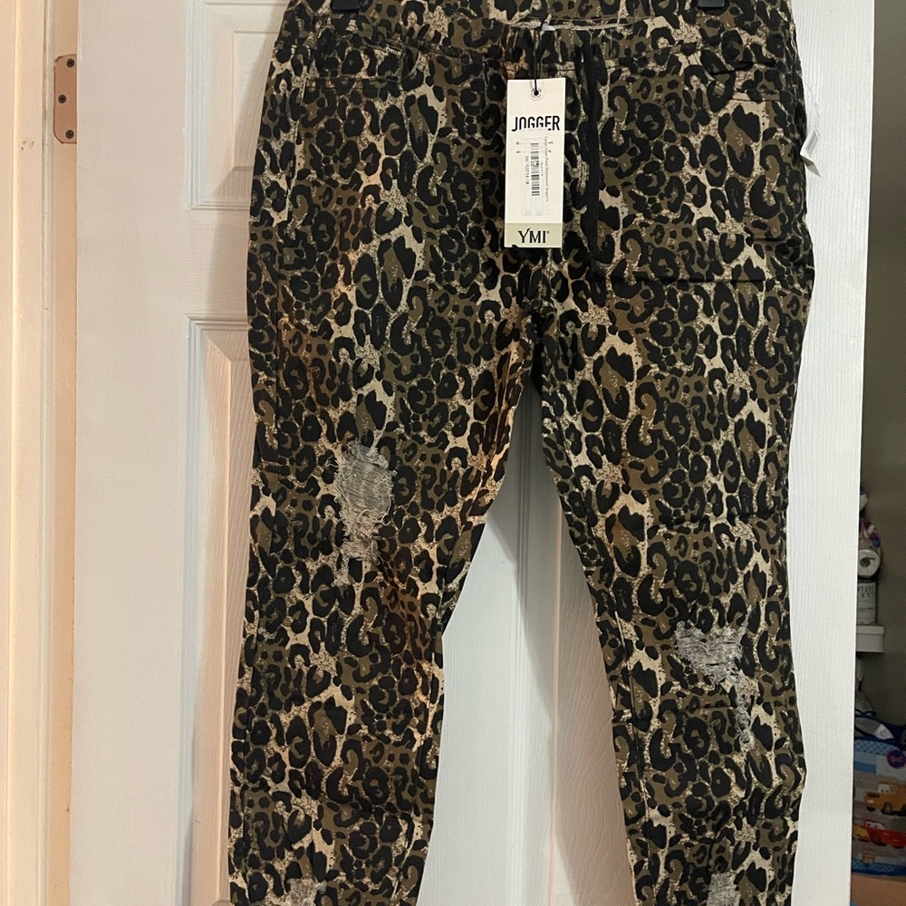 YMI cheetah pull on joggers